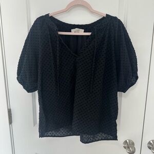 Loft Swiss Dot Puffed Sleeve Top